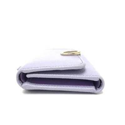 Pre-owned Bvlgari Purple Leather Wallet (tri-fold) ()