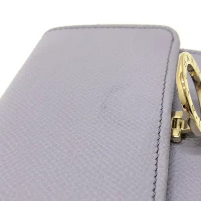 Pre-owned Bvlgari Purple Leather Wallet (tri-fold) ()