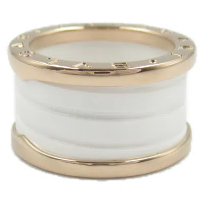 Pre-owned Bvlgari White Pink Gold (18k) Band Ring ()