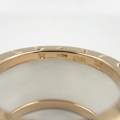 Pre-owned Bvlgari White Pink Gold (18k) Band Ring ()