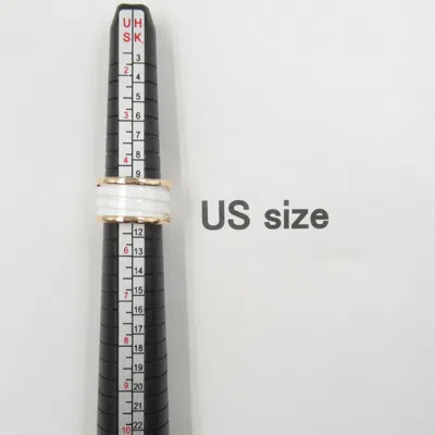 Pre-owned Bvlgari White Pink Gold (18k) Band Ring ()