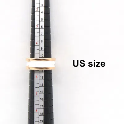 Pre-owned Bvlgari White Pink Gold (18k) Ceramic Band Ring ()