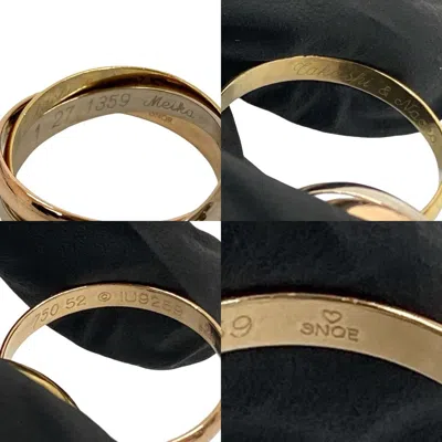 Pre-owned Cartier Gold Silver Pink Gold Yellow Gold (18k) Pink Gold (18k) White Gold (18k) Band Ring (pre-owne