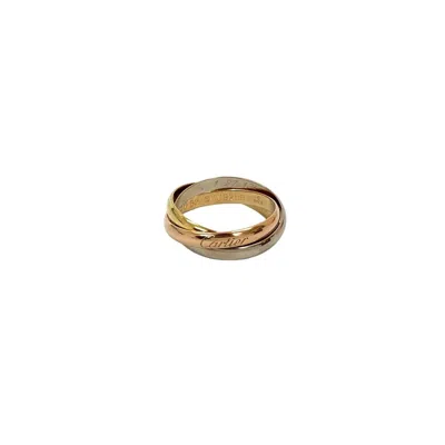 Pre-owned Cartier Gold Silver Pink Gold Yellow Gold (18k) Pink Gold (18k) White Gold (18k) Band Ring (pre-owne