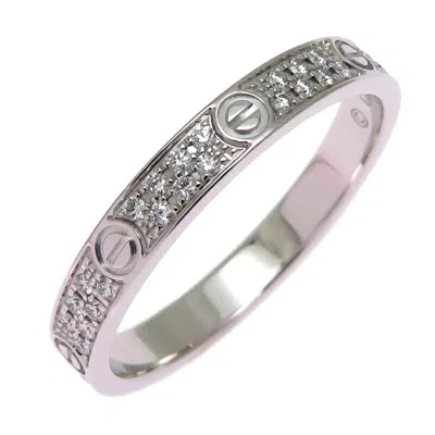 Pre-owned Cartier Love Silver White Gold (18k) Band Ring ()