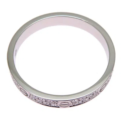 Pre-owned Cartier Love Silver White Gold (18k) Band Ring ()