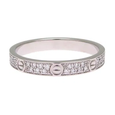 Pre-owned Cartier Love Silver White Gold (18k) Band Ring ()