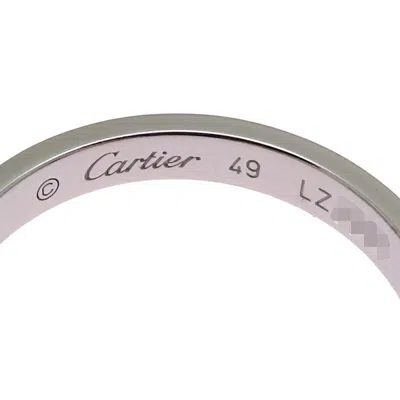 Pre-owned Cartier Love Silver White Gold (18k) Band Ring ()