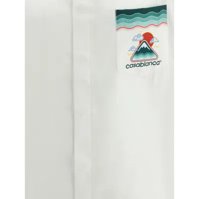 Casablanca Silk Short-sleeved Shirt With Wave In Multi