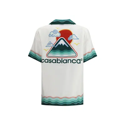 Casablanca Silk Cuban Collar Short Sleeve Women's Shirt In Brown