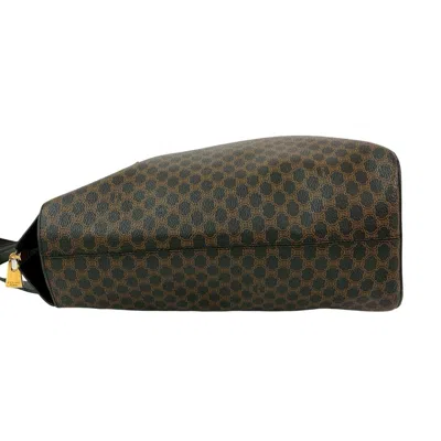 Pre-owned Celine Black Brown Leather Pvc Handbag Tote Bag () In Multi