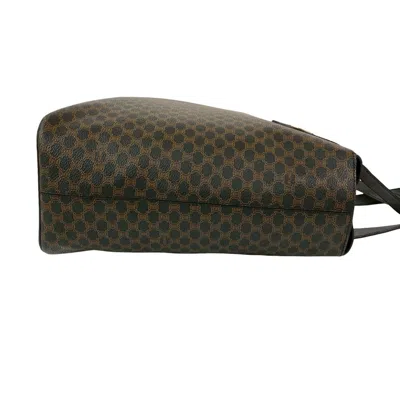 Pre-owned Celine Black Brown Leather Pvc Handbag Tote Bag () In Multi