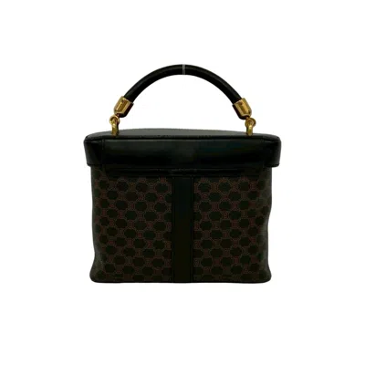 Pre-owned Celine Black Brown Leather Pvc Handbag Vanity Bag () In Multi