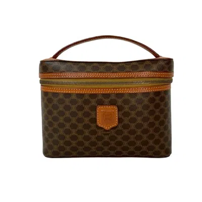 Pre-owned Celine Brown Leather Pvc Handbag Vanity Bag ()