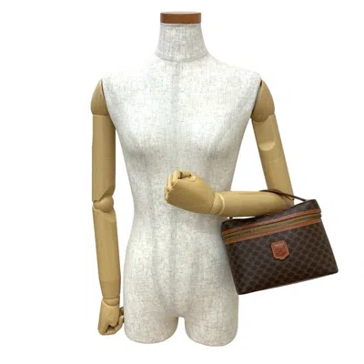 Pre-owned Celine Brown Leather Pvc Handbag Vanity Bag ()