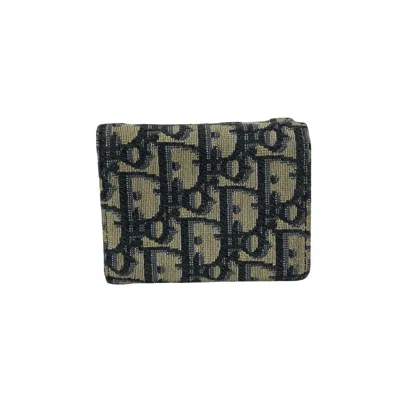 Pre-owned Dior Christian  Navy Canvas Leather Wallet (tri-fold) () In Blue