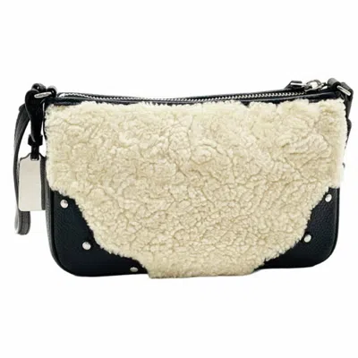 Pre-owned Coach Black Ivory Leather Pochette Shoulder Bag () In Multi