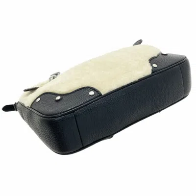 Pre-owned Coach Black Ivory Leather Pochette Shoulder Bag () In Multi