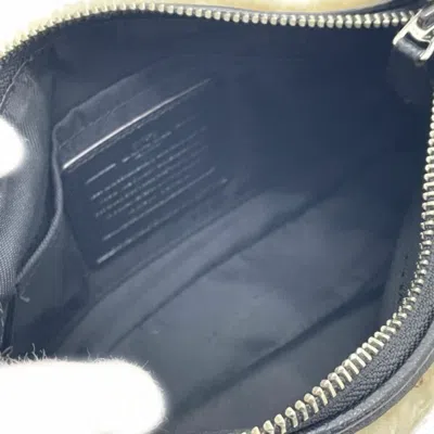 Pre-owned Coach Black Ivory Leather Pochette Shoulder Bag () In Multi