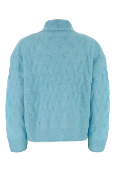 Calvin Klein Light Blue Nylon Blend Sweater In Blue