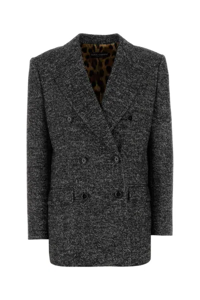 Dolce & Gabbana Women Embroidered Wool Blend Blazer In Multi