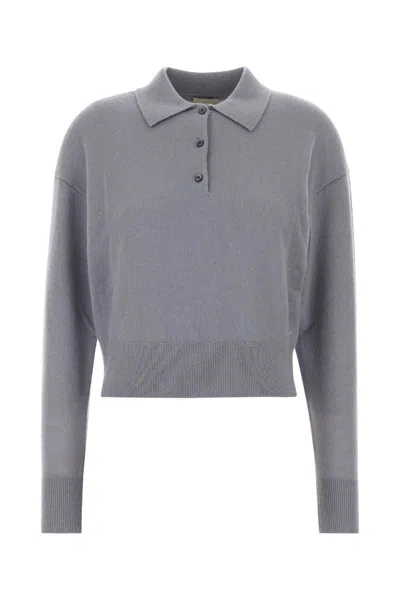 Calvin Klein Lilac Cashmere Polo Shirt In Gray