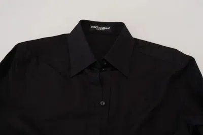 Pre-owned Dolce & Gabbana Black Cotton Collared Long Sleeves Women's Shirt ()