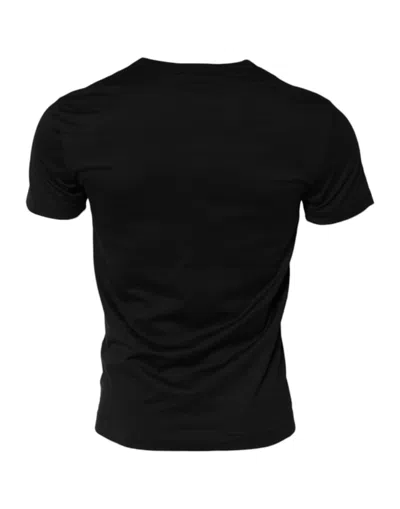 Dolce & Gabbana Black Cotton Round Neck Short Sleeves Men T-shirt In Black