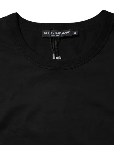 Dolce & Gabbana Black Cotton Round Neck Short Sleeves Men T-shirt In Black