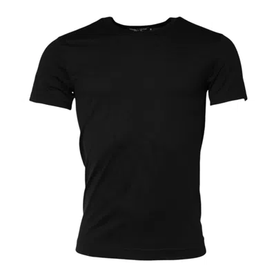 Dolce & Gabbana Black Cotton Round Neck Short Sleeves Men T-shirt In Black