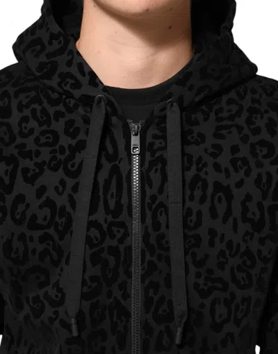 Pre-owned Dolce & Gabbana Black Cotton Hooded Full Zip Bomber Men's Jacket ()