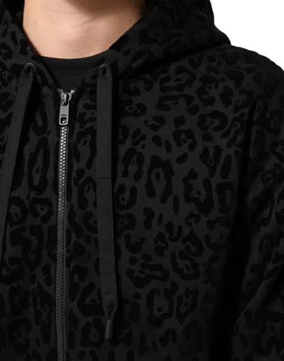 Pre-owned Dolce & Gabbana Black Cotton Hooded Full Zip Bomber Men's Jacket ()
