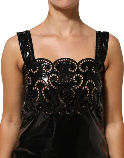 Dolce & Gabbana Black Cut Out A-line Sheath Mini Dress In Black