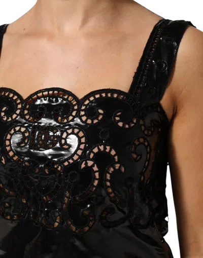 Dolce & Gabbana Black Cut Out A-line Sheath Mini Dress In Black