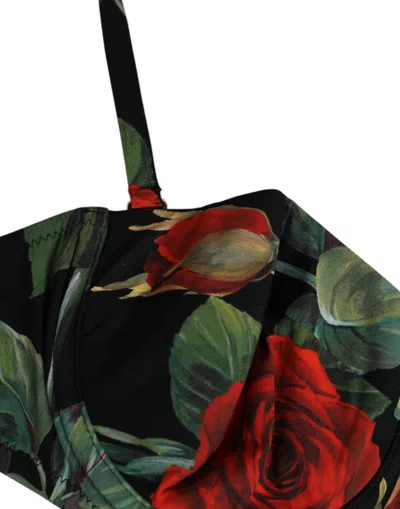 Pre-owned Dolce & Gabbana Black Floral Nylon Padded Balconnet Bra Women's Underwear ()
