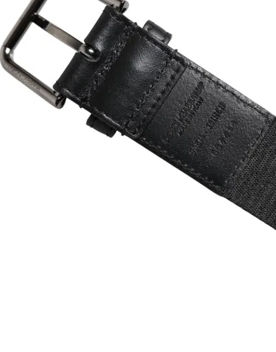 Dolce & Gabbana Black Leather Classic Metal Logo Buckle Belt In Black