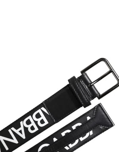 Dolce & Gabbana Black Leather Classic Metal Logo Buckle Belt In Black