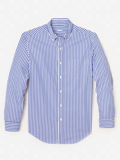 J.mclaughlin Men's Collis Classic Fit Shirt In Bengal Stripe Royal Blue/white