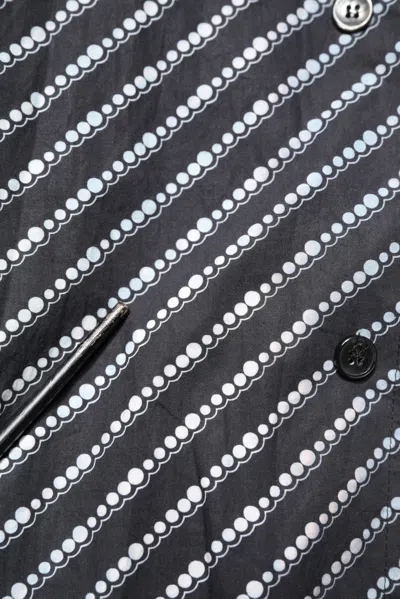 Pre-owned Dolce & Gabbana Black White Stripe Button Down Casual Men's Shirt () In Multi