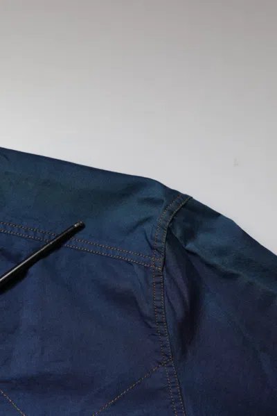 Pre-owned Dolce & Gabbana Blue Cotton Gold Long Sleeves Casual Men's Shirt ()