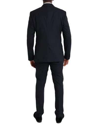 Pre-owned Dolce & Gabbana Blue Wool Martini 1 Button Men 3 Piece Men's Suit ()