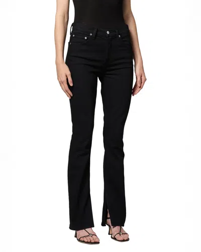 Agolde Ingram High Waist Split Hem Skinny Jeans In Black