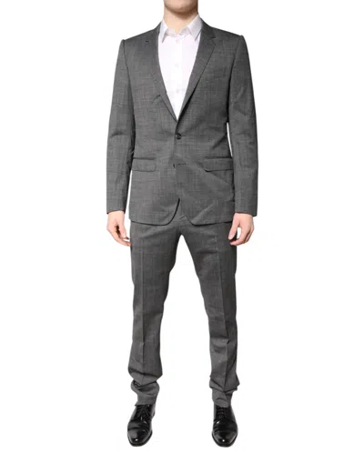 Pre-owned Dolce & Gabbana Gray Wool Single Breasted 2 Piece Men's Suit ()