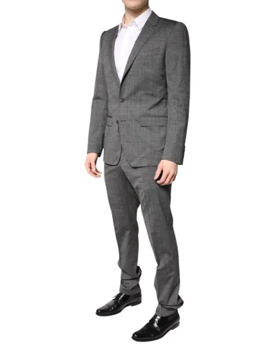 Pre-owned Dolce & Gabbana Gray Wool Single Breasted 2 Piece Men's Suit ()