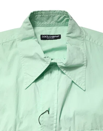 Pre-owned Dolce & Gabbana Green Cotton Short Sleeves Men Casual Men's Shirt ()