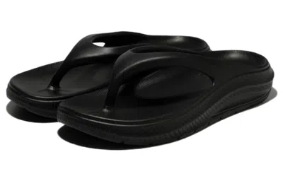 Fila Fong Song Platform Casual Sports Slippers Unisex Black Korean Version