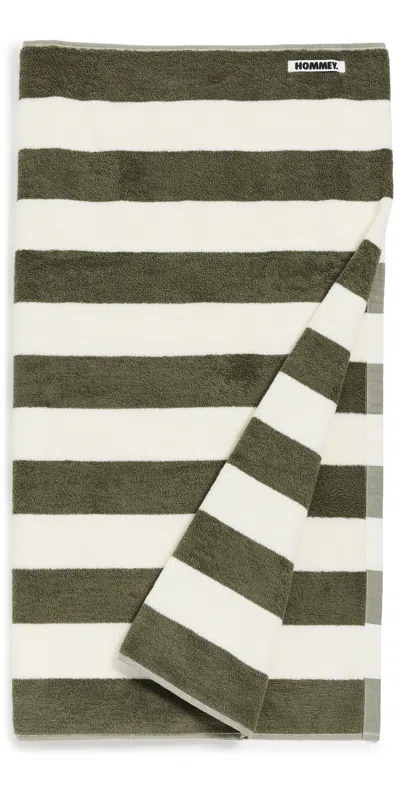 Hommey Beach Towel Matcha Stripes In Green