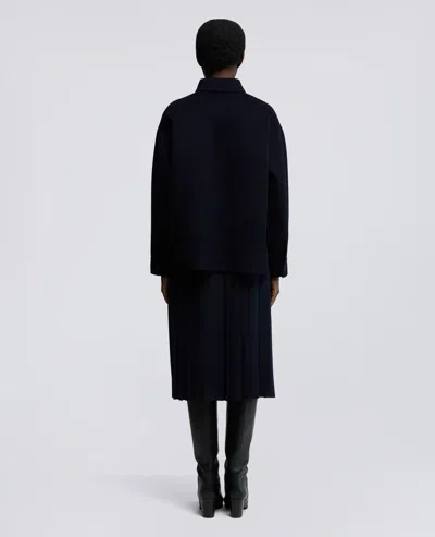 Aspesi Overshirt In Double Di Lana - Navy In Black