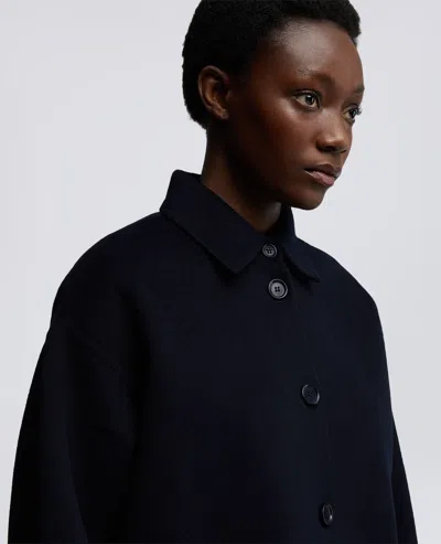 Aspesi Overshirt In Double Di Lana - Navy In Black