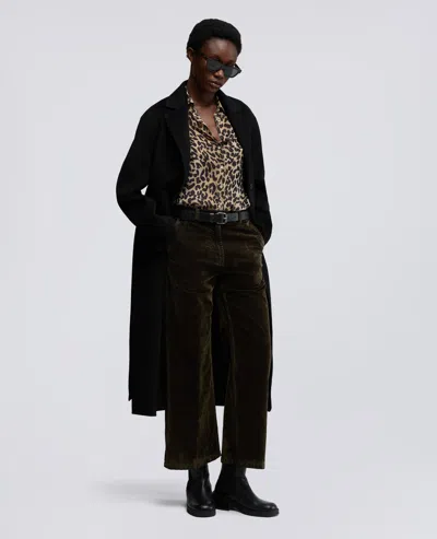 Aspesi Pantalone In Denim Floccato Delave - Militare In Black